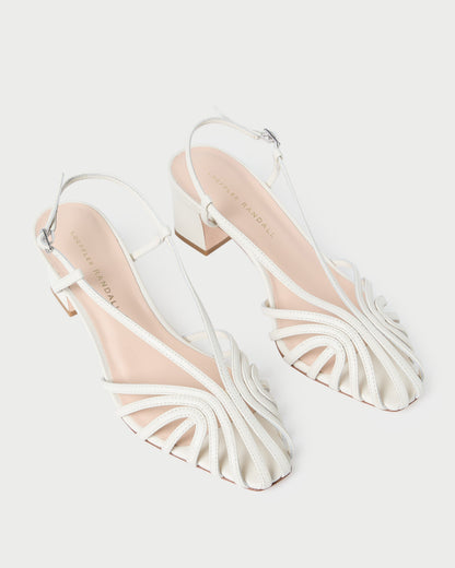 Loeffler Randall Priscilla Cream Heeled Sandal