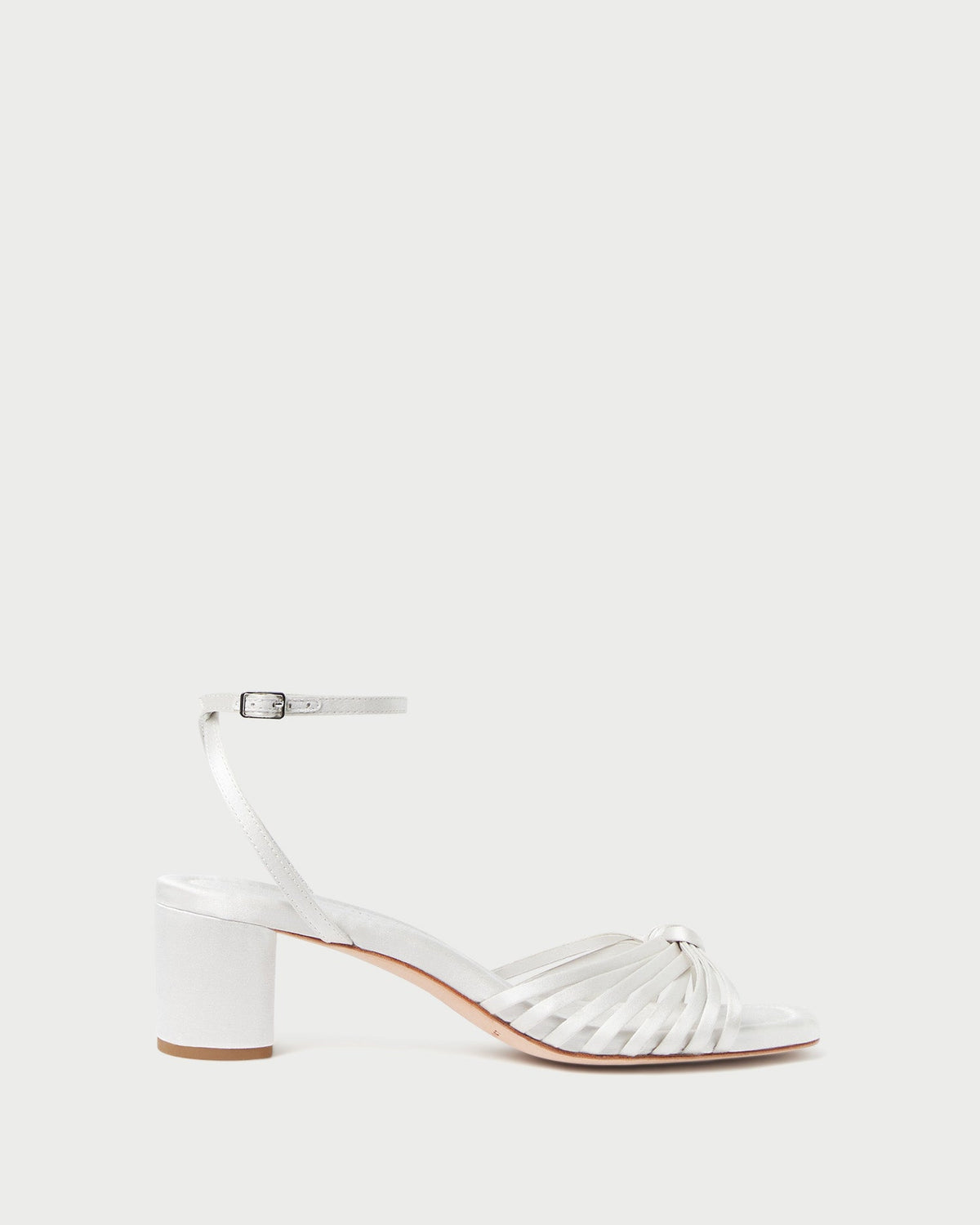 Loeffler Randall Olivia Cream Knot Mid-Heel Sandal