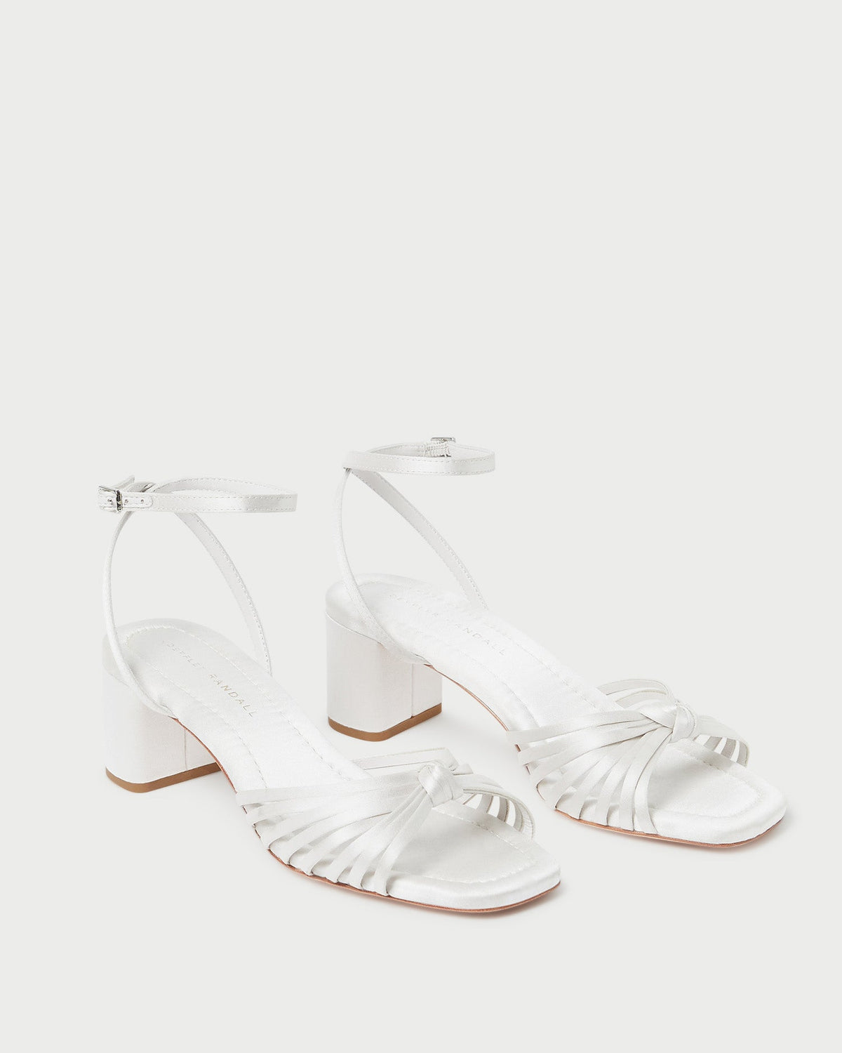 Loeffler Randall Olivia Cream Knot Mid-Heel Sandal