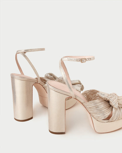 Loeffler Randall Natalia Platinum Platform Bow Heel