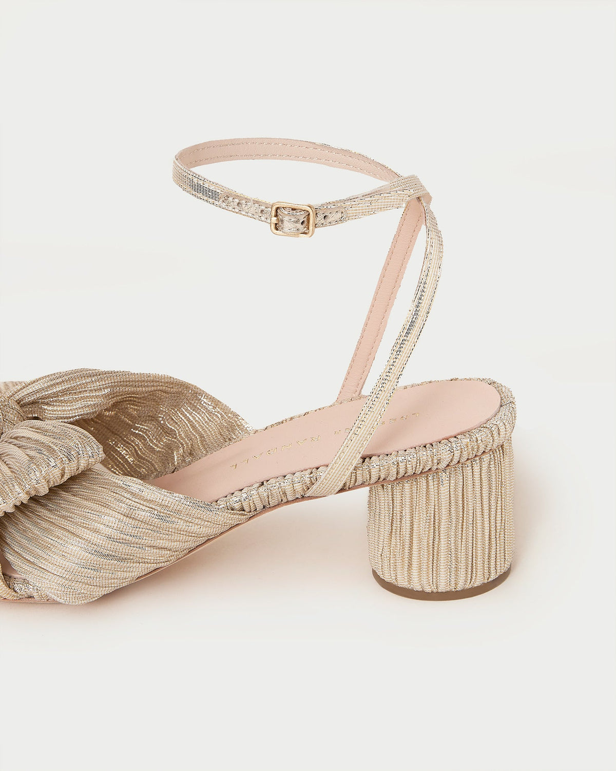 Loeffler Randall Dahlia Platinum Pleated Bow Heel