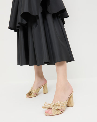 Loeffler Randall Penny Gold Pleated Bow Heel