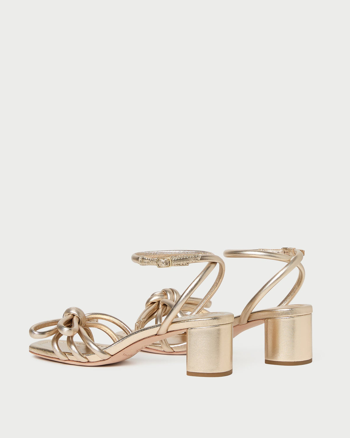 Loeffler Randall Mikel Champagne Bow Mid-Heel Sandal