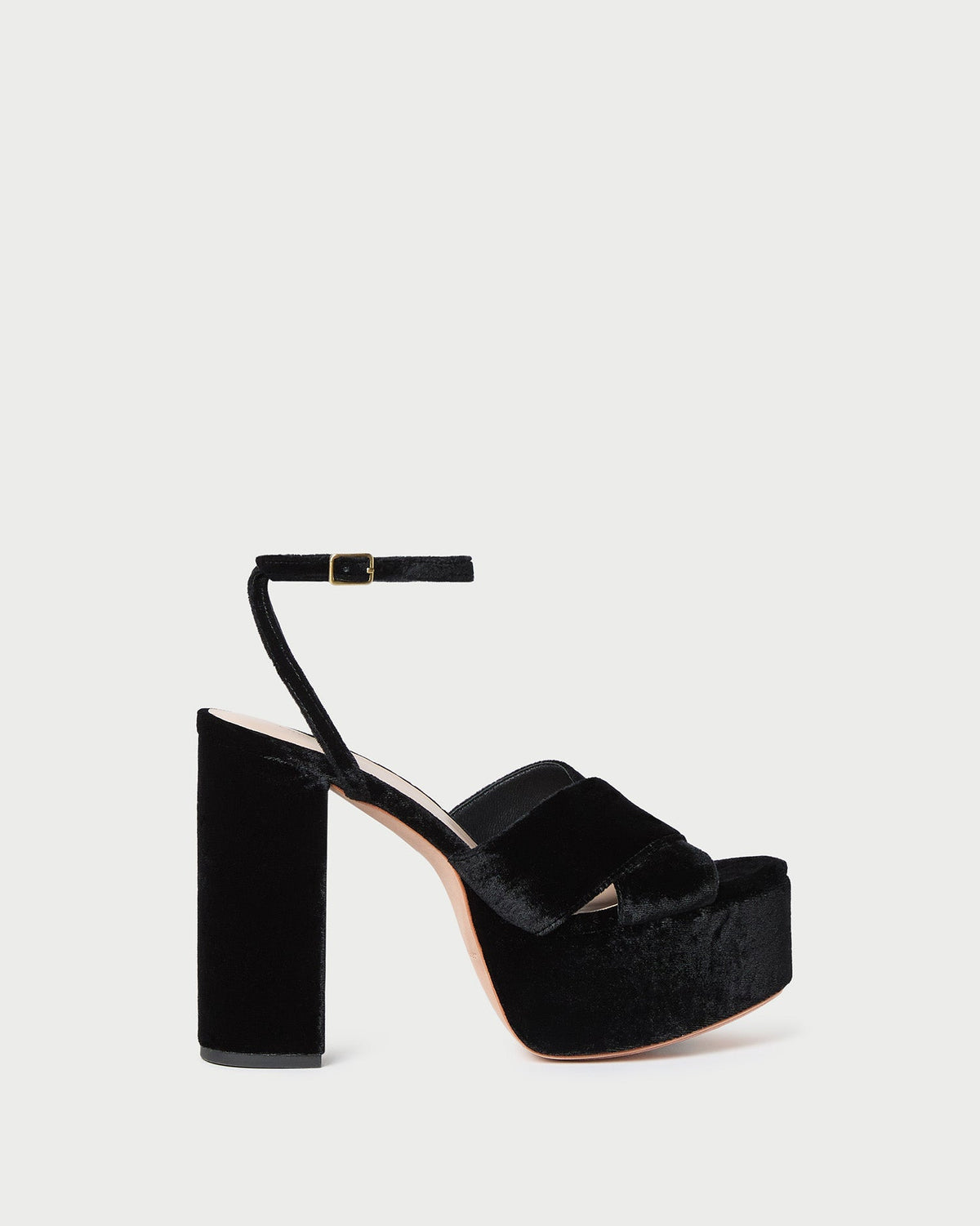 Loeffler Randall Loretta Black Velvet Platform Sandal
