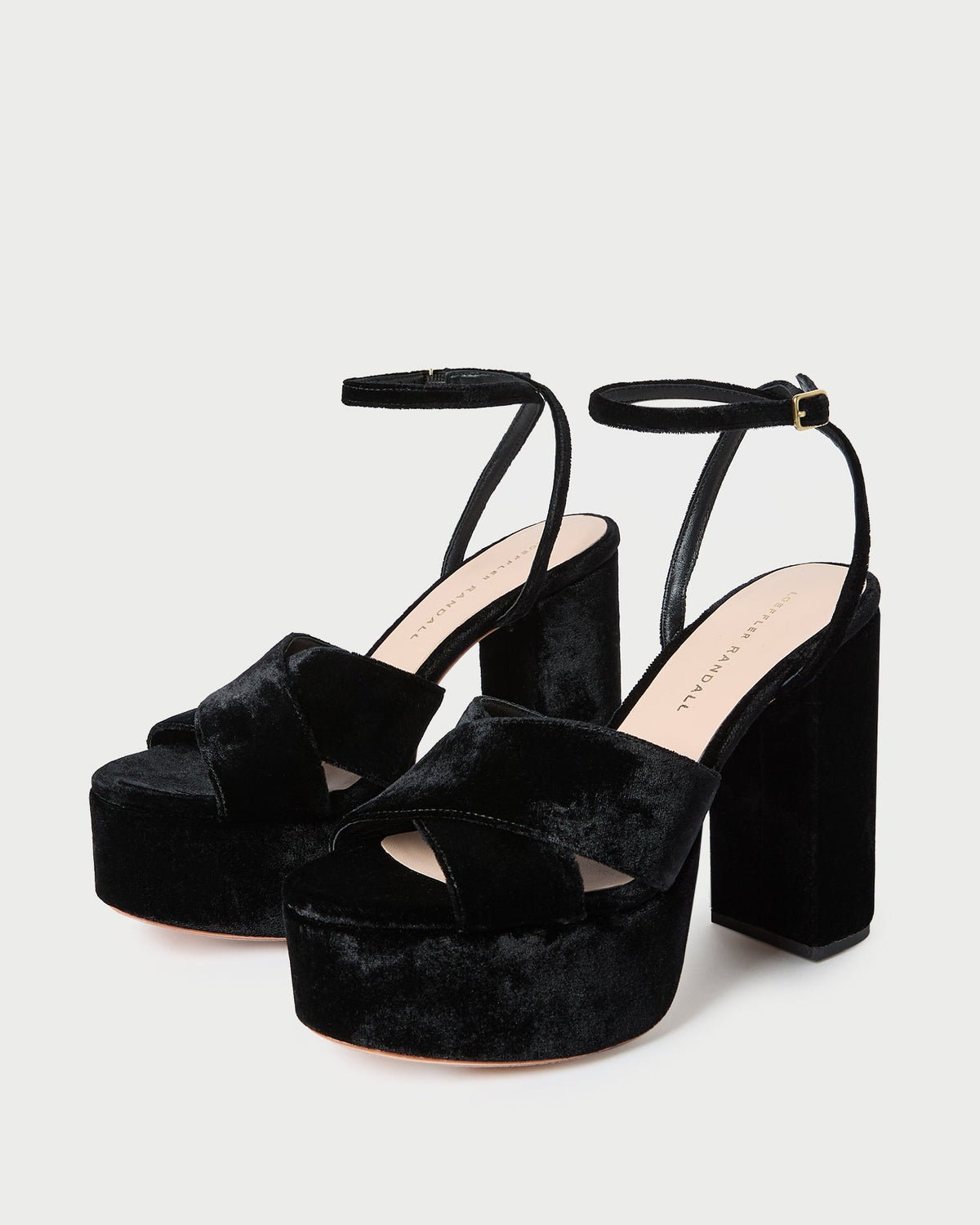 Loeffler Randall Loretta Black Velvet Platform Sandal