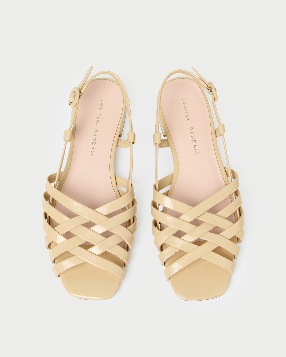 Loeffler Randall Shelly Bisque Leather Flat Sandal