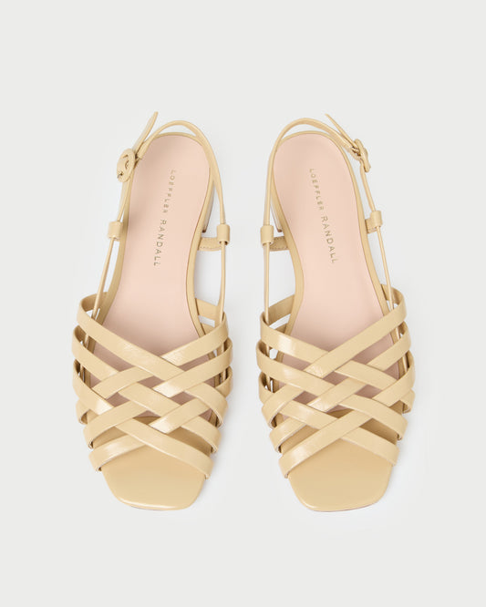 Loeffler Randall Shelly Bisque Leather Flat Sandal