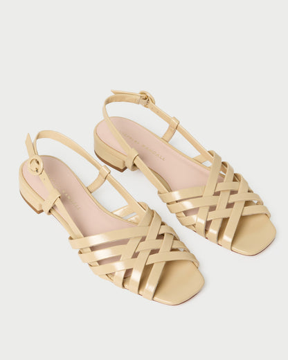 Loeffler Randall Shelly Bisque Leather Flat Sandal