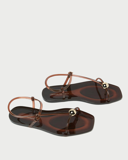 Loeffler Randall Dana Brown Strappy Jelly Sandal