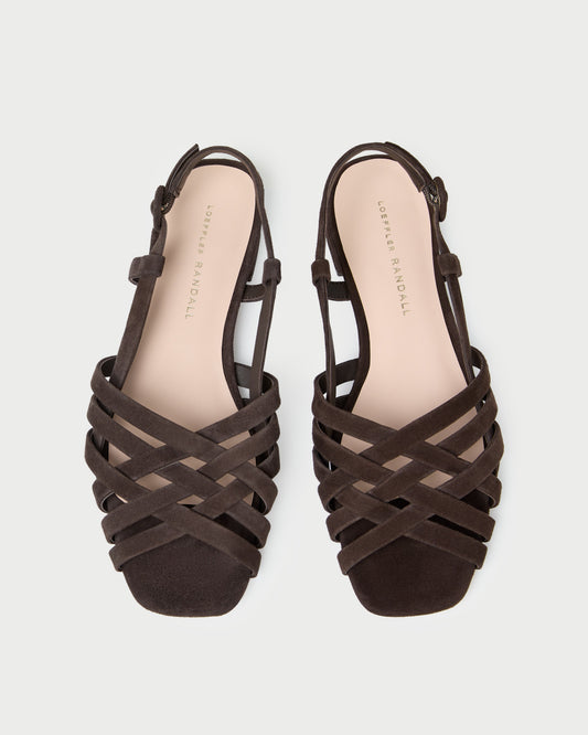 Loeffler Randall Shelly Brown Suede Flat Sandal