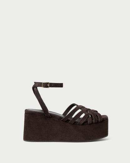 Loeffler Randall Channing Brown Suede Platform Sandal