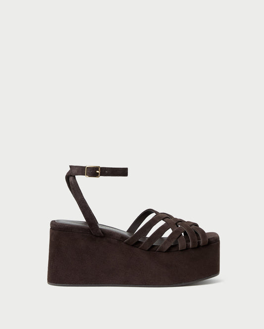 Loeffler Randall Channing Brown Suede Platform Sandal
