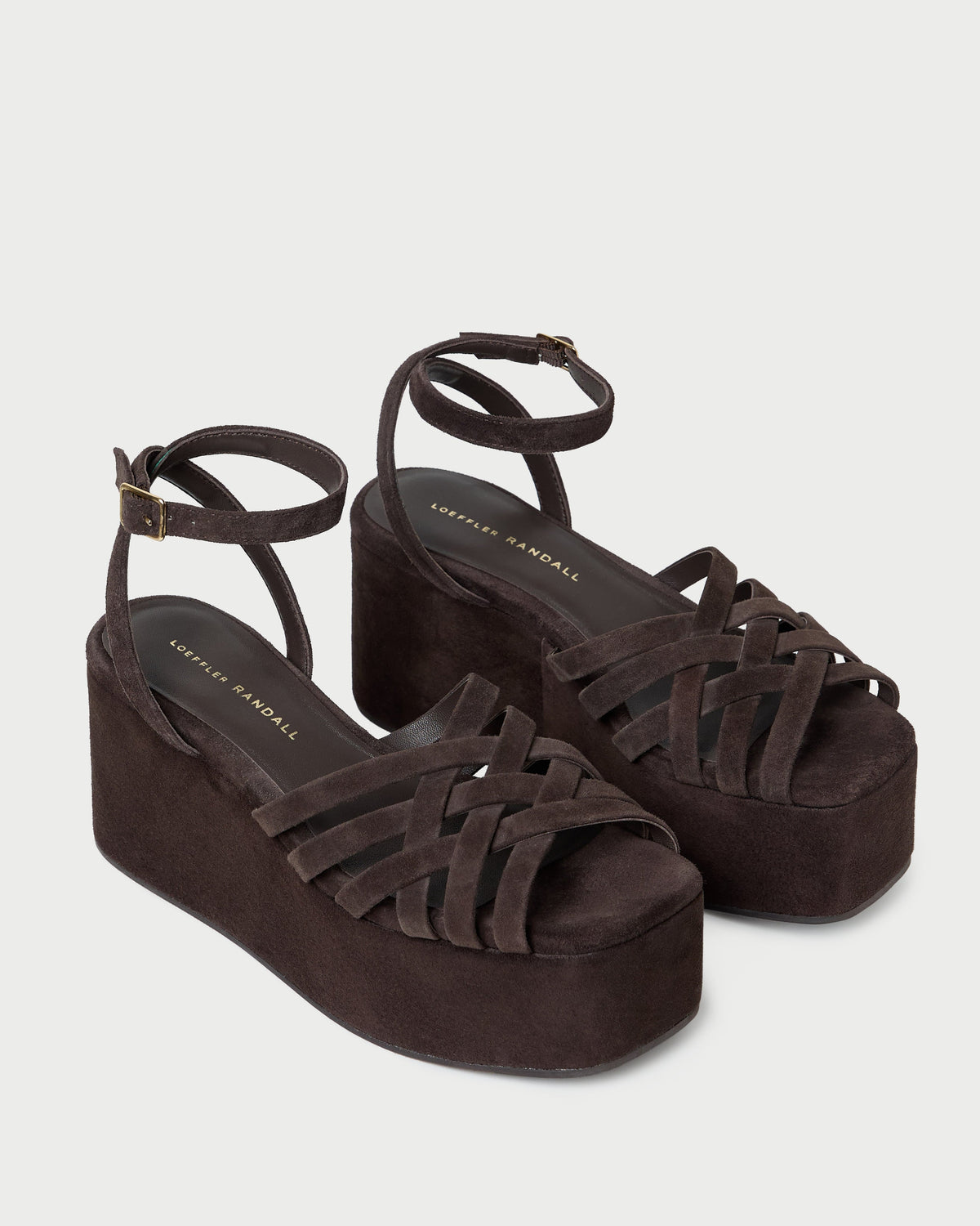 Loeffler Randall Channing Brown Suede Platform Sandal