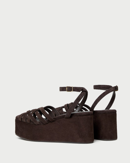 Loeffler Randall Channing Brown Suede Platform Sandal