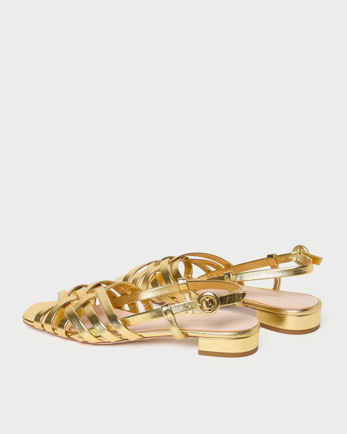 Loeffler Randall Shelly Gold Leather Flat Sandal