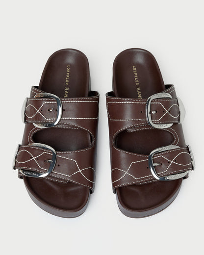 Loeffler Randall Nico Espresso Two-Band Sandal