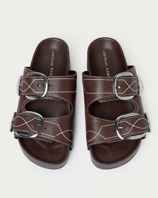 Loeffler Randall Nico Espresso Two-Band Sandal