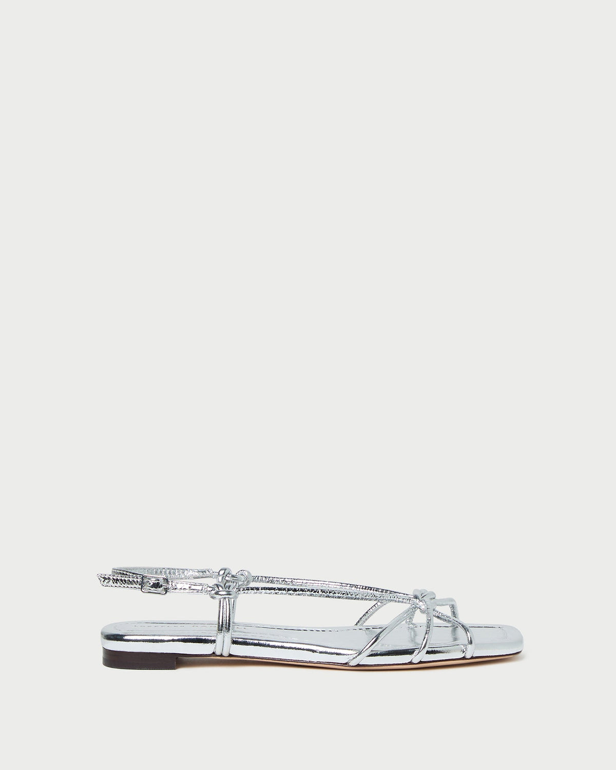 Loeffler Randall Karly Silver Leather Strappy Sandal