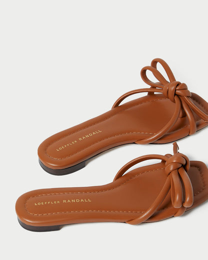 Loeffler Randall Hadley Timber Leather Bow Sandal