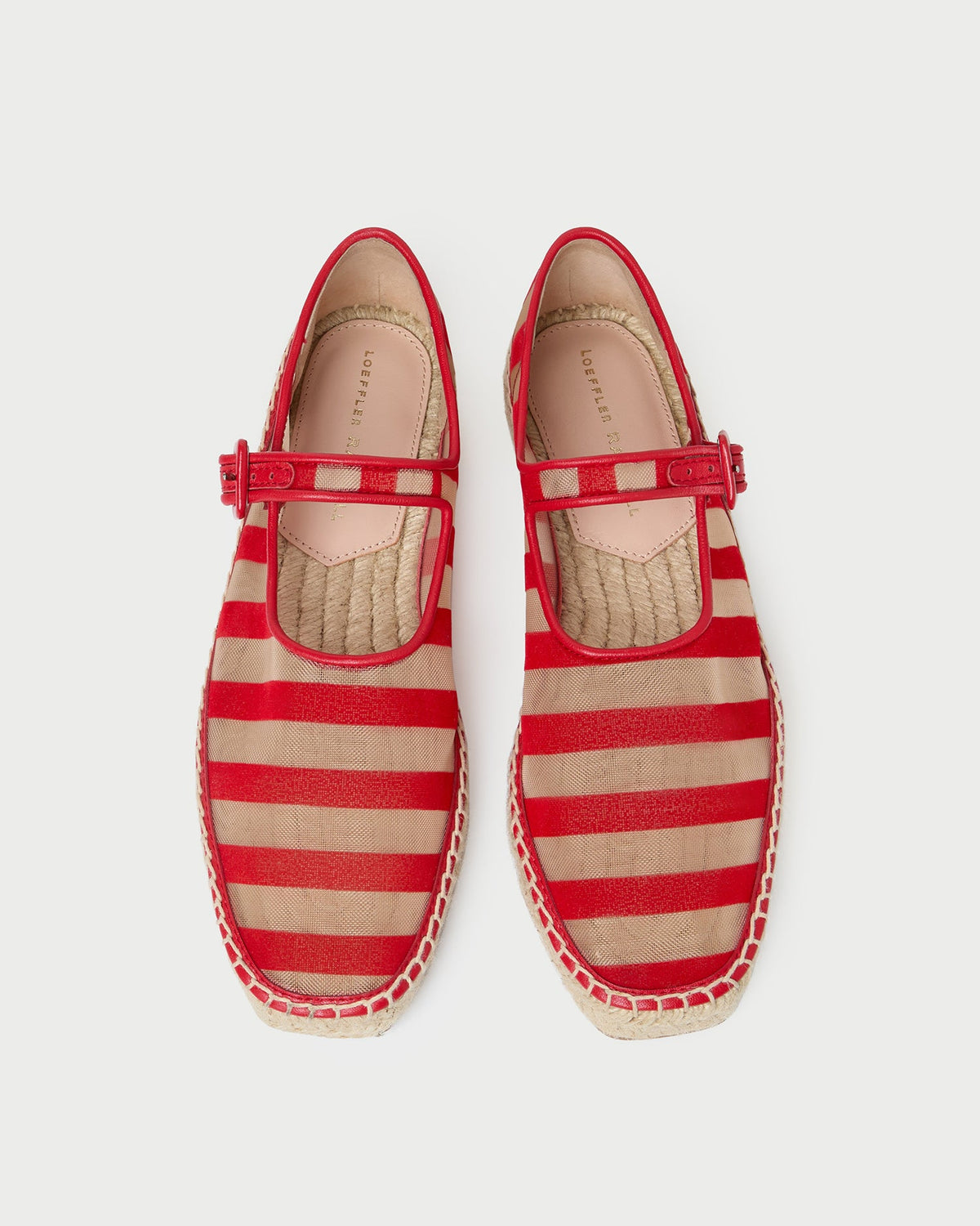 Loeffler Randall Clover Red/Caramel Mesh Espadrille
