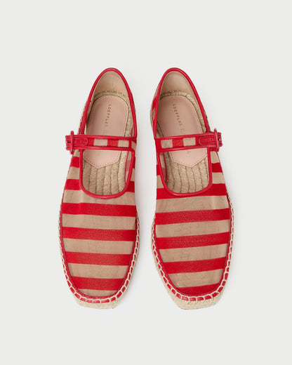 Loeffler Randall Clover Red/Caramel Mesh Espadrille