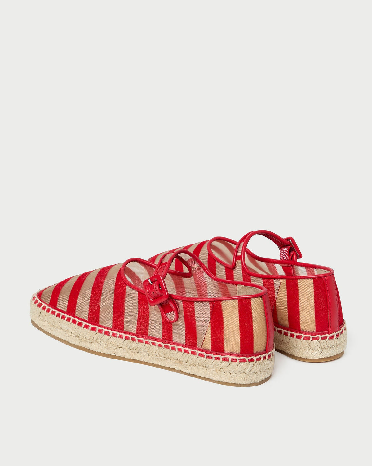 Loeffler Randall Clover Red/Caramel Mesh Espadrille