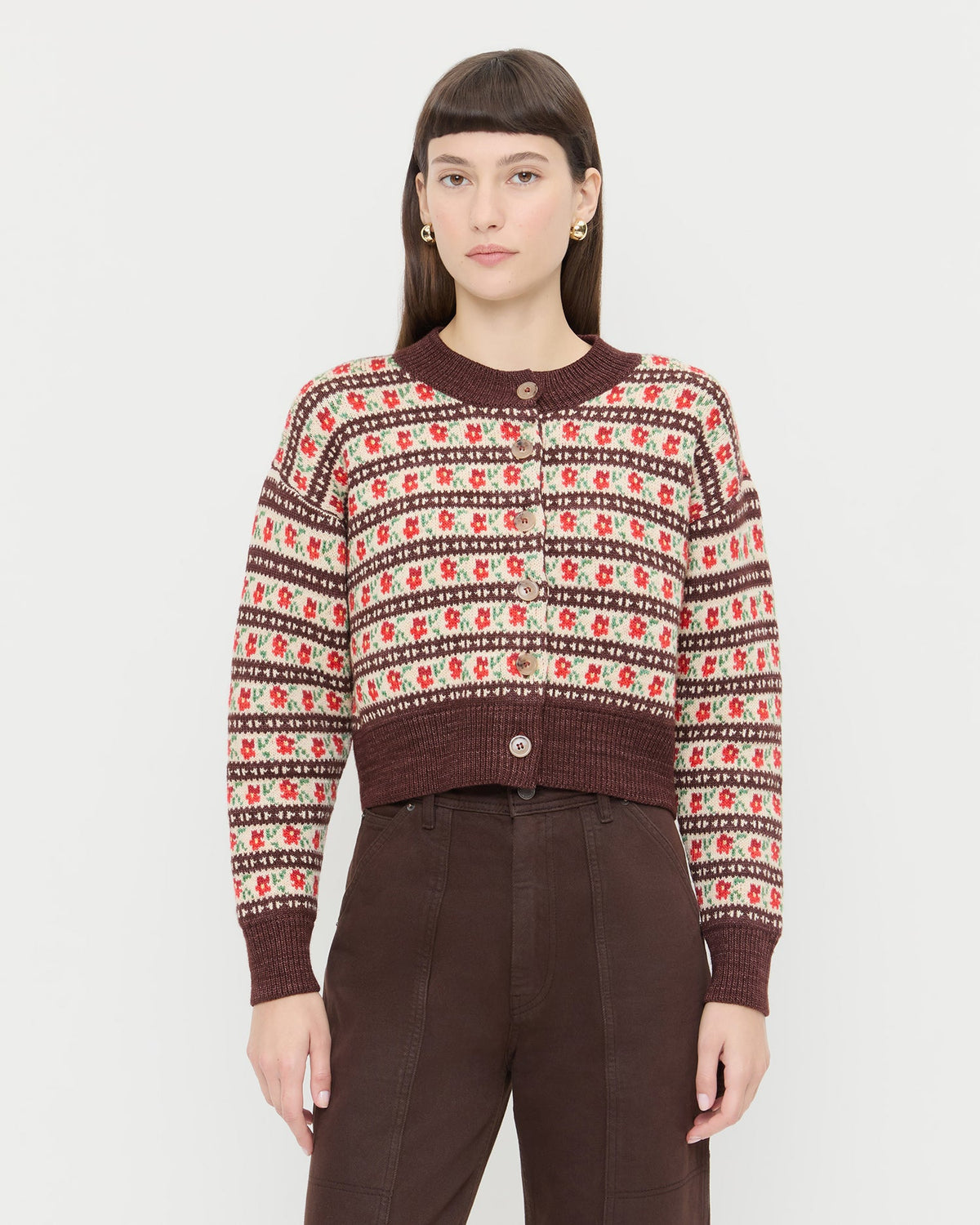 Loeffler Randall Idris Intarsia Cardigan