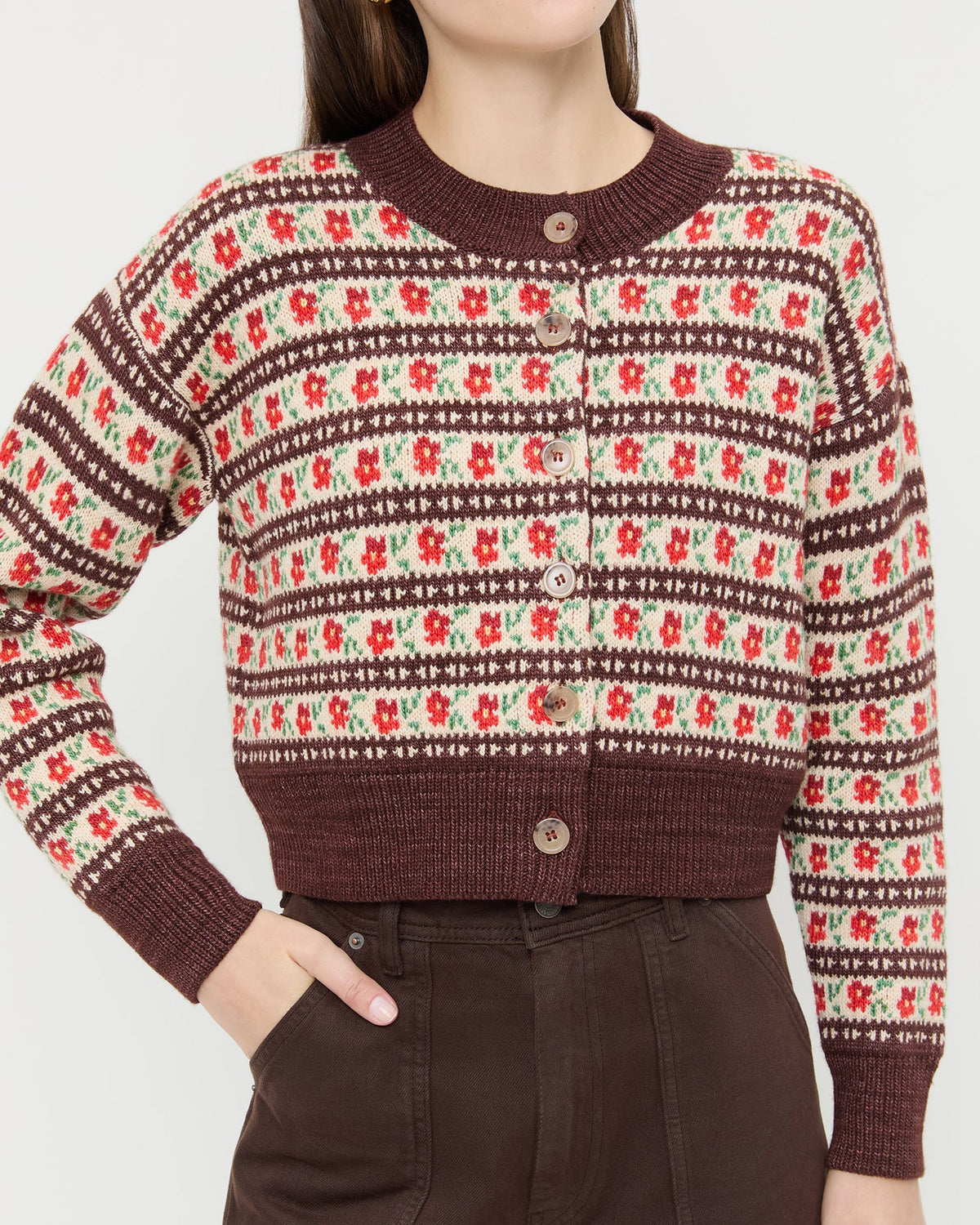 Loeffler Randall Idris Intarsia Cardigan