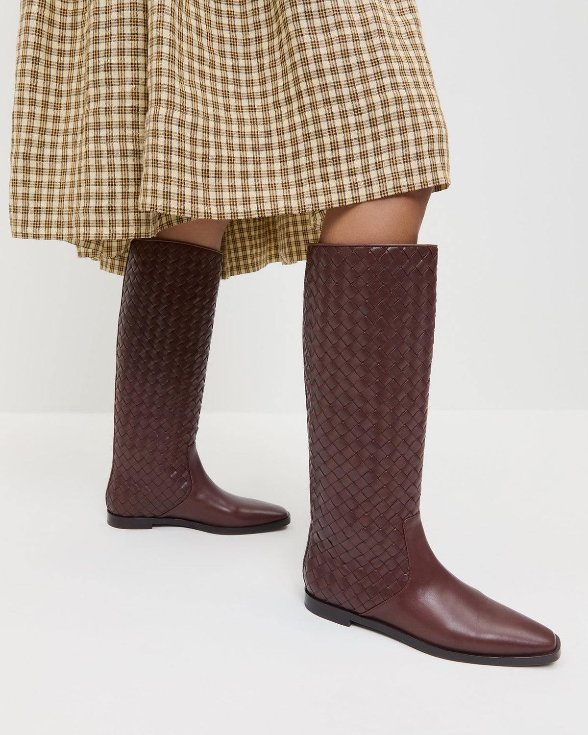 Loeffler Randall Tilly Espresso Woven Leather Boot