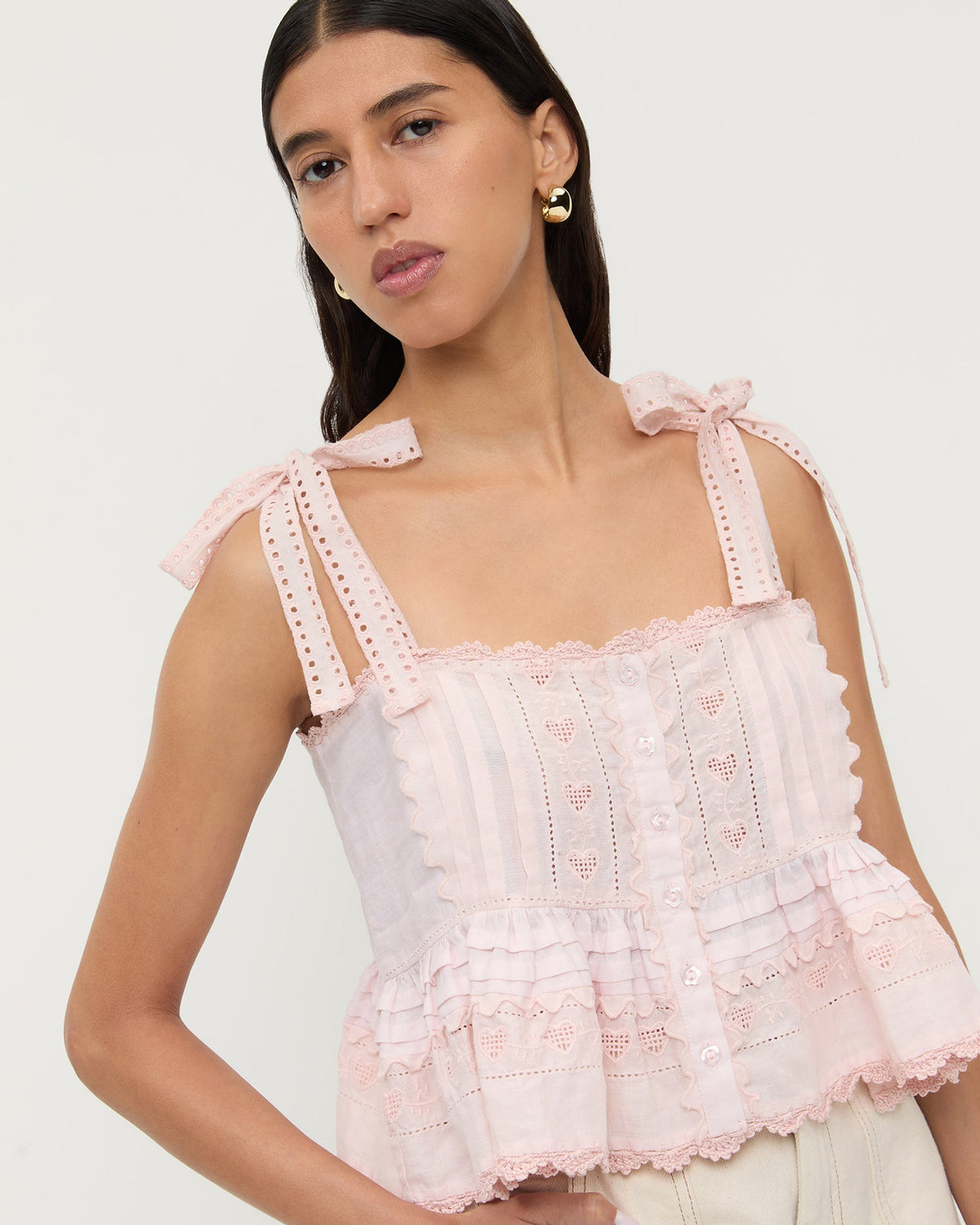 Loeffler Randall Suzie Embroidered Top