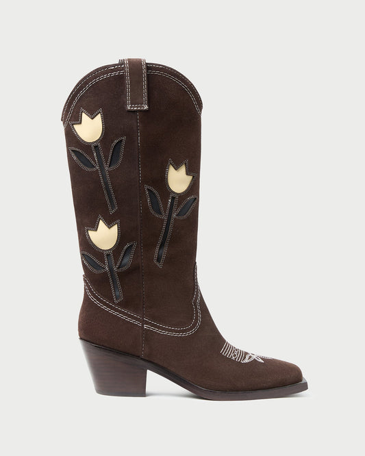 Loeffler Randall Wilder Brown Suede Tulip Boot