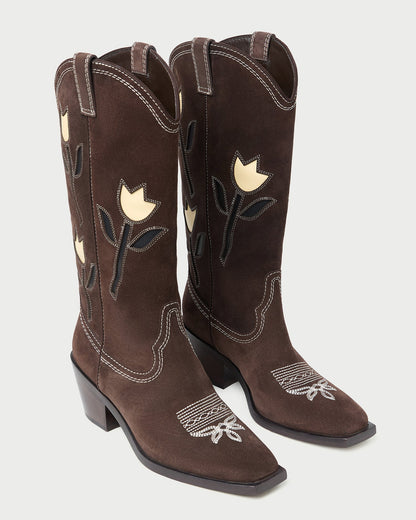 Loeffler Randall Wilder Brown Suede Tulip Boot