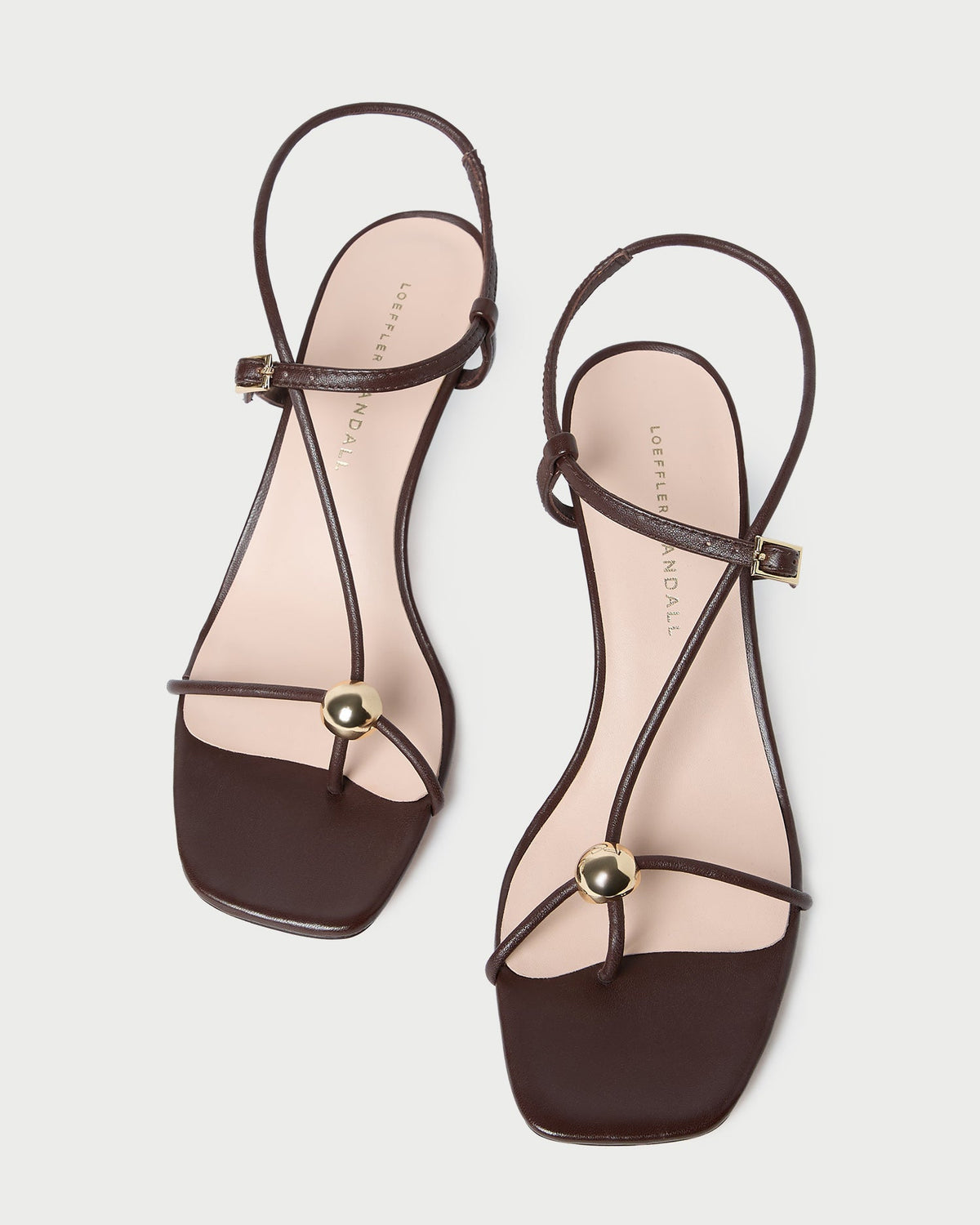 Loeffler Randall Triana Espresso Leather Mid-Heel Sandal