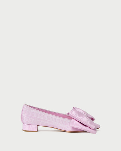Loeffler Randall Noa Pink Moiré Bow Flat