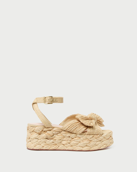 Loeffler Randall Gaby Natural Pleated Bow Espadrille