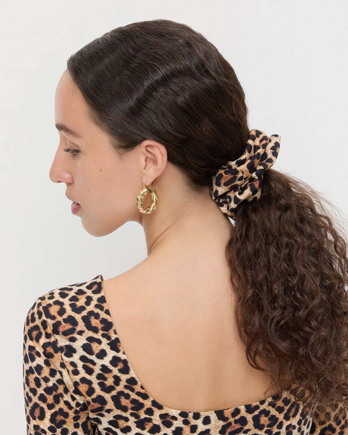 Loeffler Randall Astrid Leopard Jersey Scrunchie