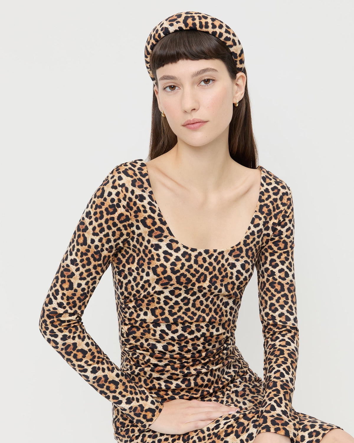 Loeffler Randall Bellamy Leopard Jersey Headband