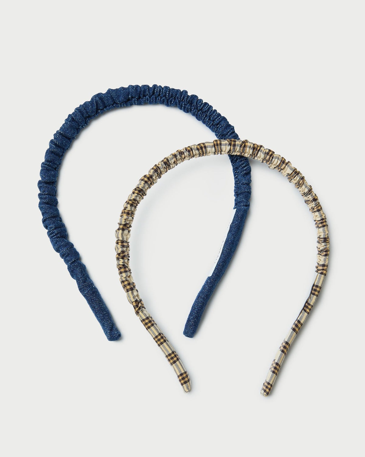 Loeffler Randall Sabine Denim/Butter Plaid Headband Set