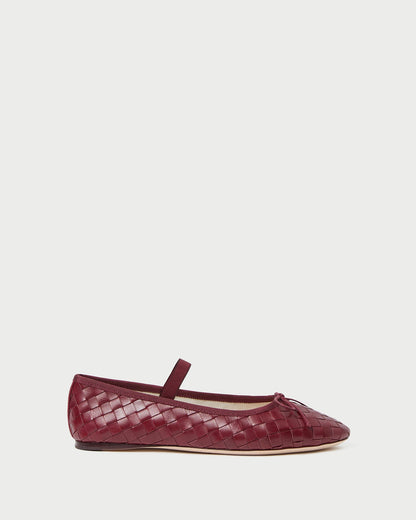 Loeffler Randall Leonie Wine Woven Ballet Flat