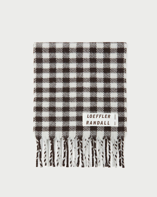 Loeffler Randall Nara Brown/Grey Gingham Scarf
