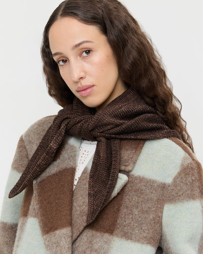 Loeffler Randall Monty Brown Wool Knit Bandana