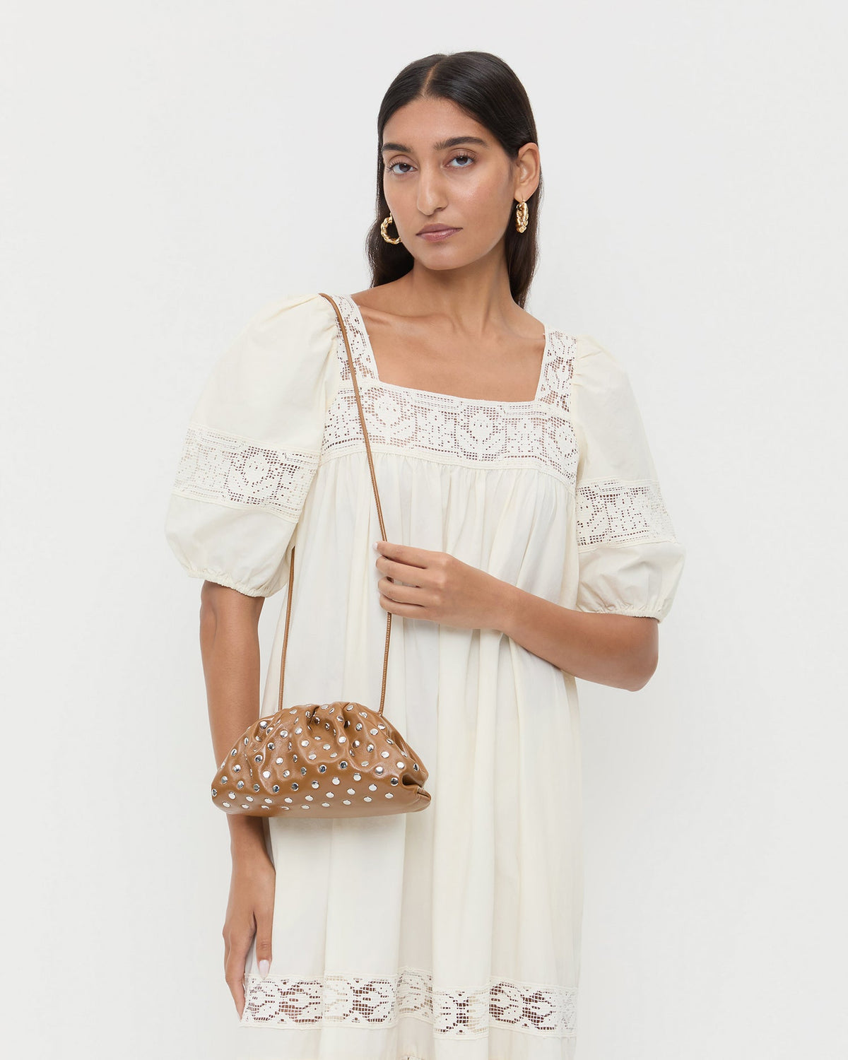 Loeffler Randall Bailey Safari/Silver Leather Dome Clutch